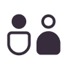 an icon of two people standing together