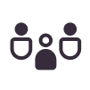 an illustration of three people standing together as a group